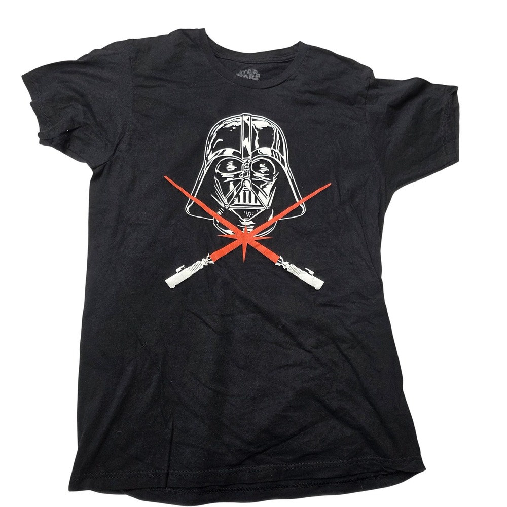 Star Wars Shirt Mens Large Black Darth Vader Red Lightsabers Tee T-Shirt Movie